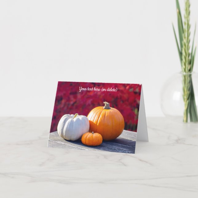 Autumn Pumpkins Thank You Card (Front)