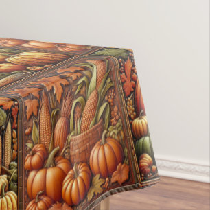 Autumn Pumpkins Thanksgiving Holiday Tablecloth