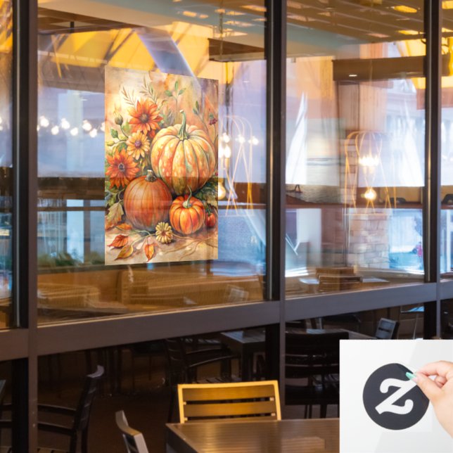 Autumn Pumpkins Window Cling (Restaurant Window)