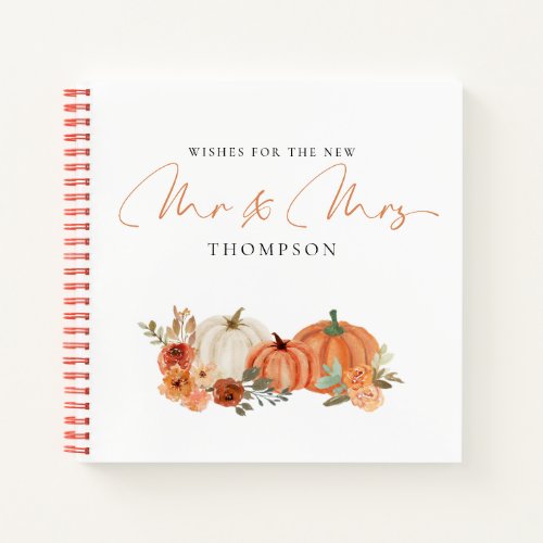 Autumn Pumpkins Wishes for Mr Mrs Guest Book