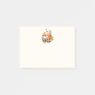 Autumn Pumpkins with Flowers and Foliage Post-it Notes