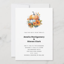 Autumn Pumpkins with Flowers and Foliage Wedding