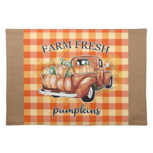 Autumn Pumpkins With Truck Cloth Placemat