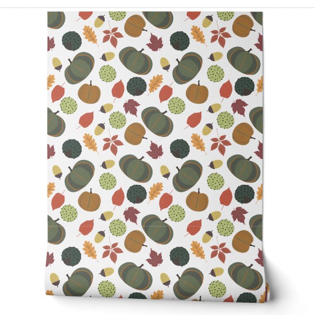 autumn pupmkins pattern wallpaper  (Unrolling)