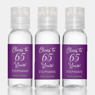 Autumn Purple Cheers to 65 Years 65th Birthday Hand Sanitizer