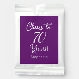 Autumn Purple Cheers to 70 Years 70th Birthday Hot Chocolate Drink Mix