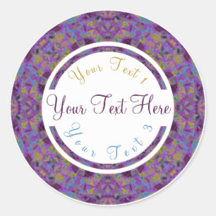 Autumn Purple Fall Green Scrapbook Crafting Craft Classic Round Sticker