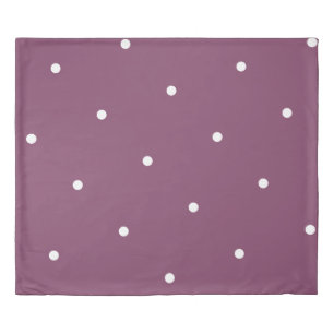 Autumn Purple Geometric White Polka Dots Duvet Cover