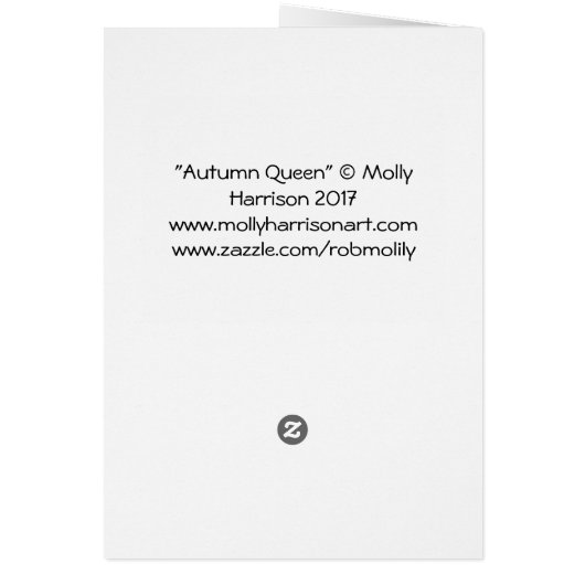 Autumn Queen Fairy Fantasy Art Card (Back)