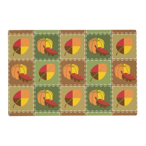 Autumn Quilt Laminated Place Mat