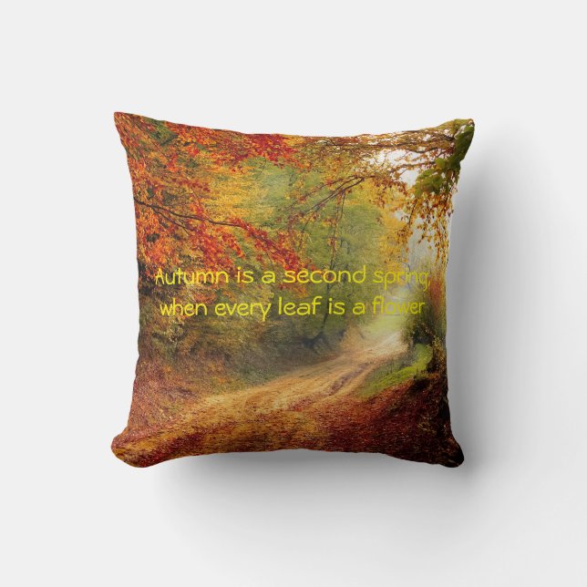 Autumn quote throw pillow (Front)