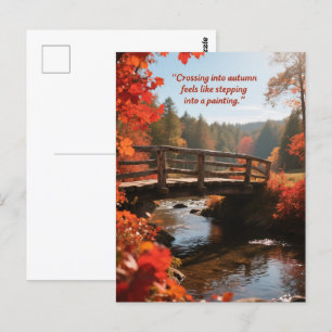 Autumn Quotes Forest Trees Leaves Ways Postcard
