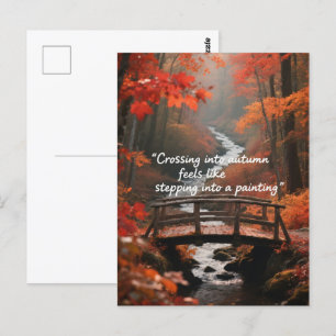 Autumn Quotes Forest Trees Leaves Ways  Postcard
