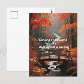 Autumn Quotes Forest Trees Leaves Ways Postcard