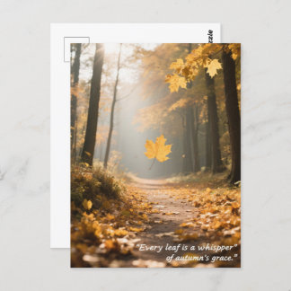 Autumn Quotes Forest Trees Leaves Ways Postcard