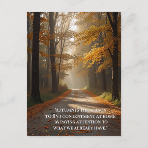 Autumn Quotes Forest Trees Leaves Ways  Postcard