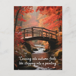 Autumn Quotes Forest Trees Leaves Ways Postcard
