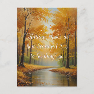 Autumn Quotes Forest Trees Leaves Ways Postcard