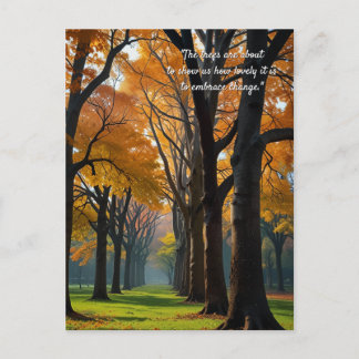 Autumn Quotes Forest Trees Leaves Ways Postcard