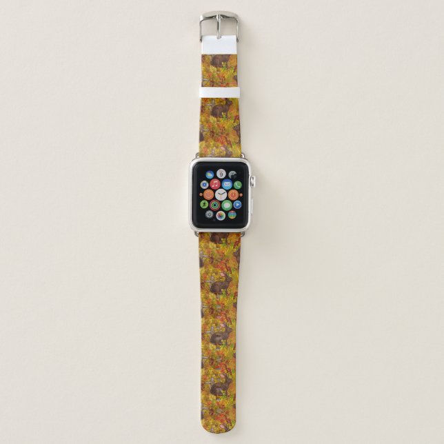Autumn Rabbit on ochre Apple Watch Band (Front)