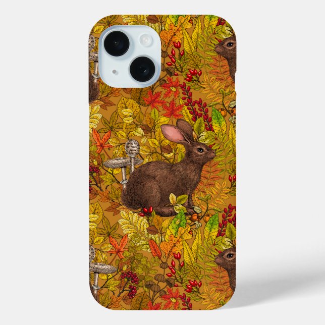 Autumn Rabbit on ochre Case-Mate iPhone Case (Back)