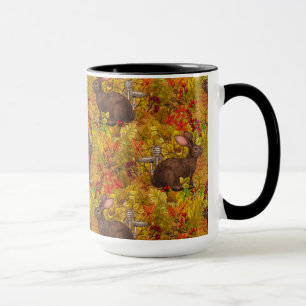Autumn Rabbit on ochre Mug