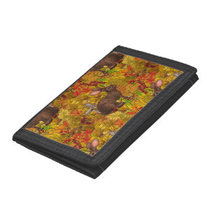 Autumn Rabbit on ochre Tri-fold Wallet
