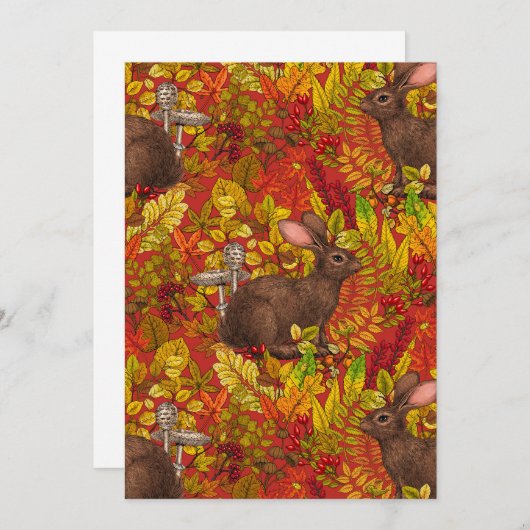 Autumn Rabbit on red (Front/Back)