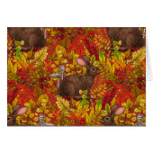 Autumn Rabbit on red (Front Horizontal)