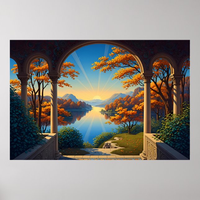 Autumn Radiance Beyond the Arch Poster (Front)