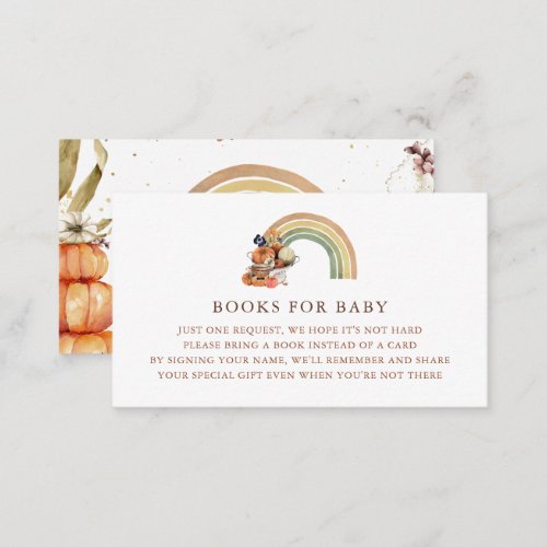 Autumn Rainbow Pumpkin  Book Request Enclosure Card