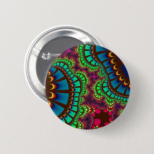 Autumn Rainbow Remix Pinback Button (Front & Back)