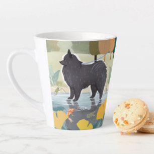 AUTUMN RAINFOREST lapphund dog Latte Mug