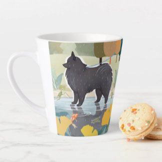 AUTUMN RAINFOREST lapphund dog Latte Mug