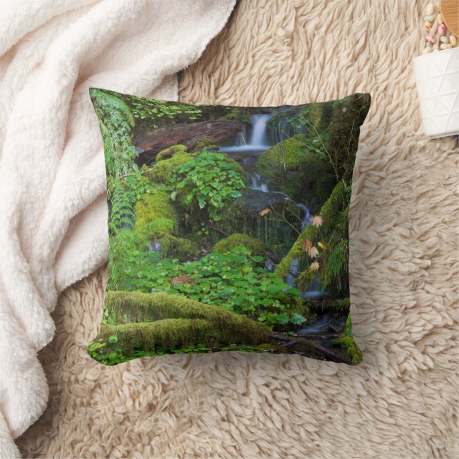 Autumn Rainforest | Olympic National Park Throw Pillow (Blanket)