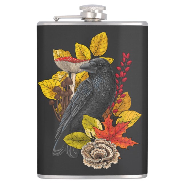 Autumn raven 2 flask (Front)