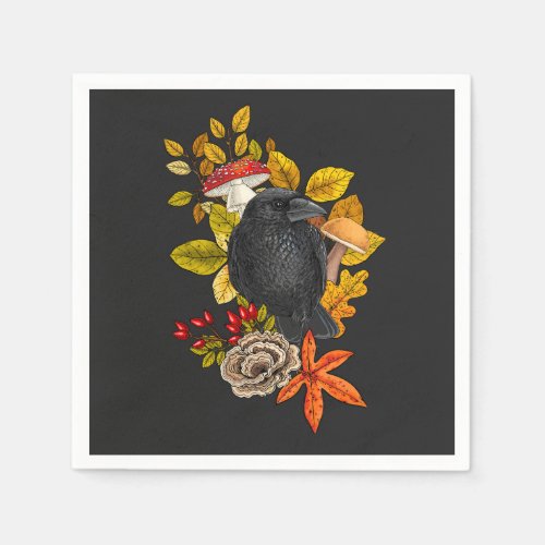 Autumn raven napkins