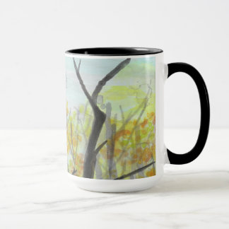 Autumn Raven serene trees Bird Nature art Mugs