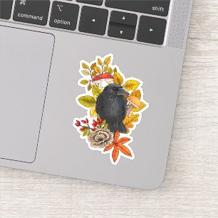 Autumn raven sticker
