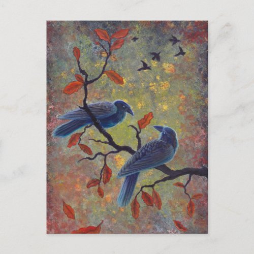 Autumn Ravens Postcard