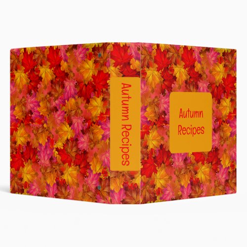 Autumn Recipes Personalized Culinary Collection 3 Ring Binder