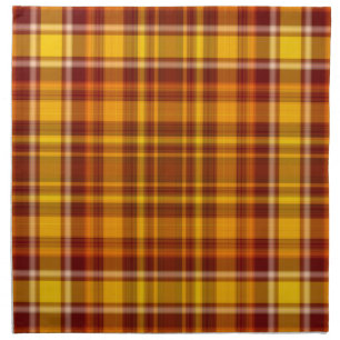 Autumn Red and Gold Plaid Pattern Napkin