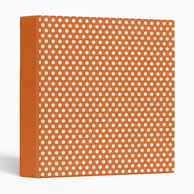 Autumn Red and White Polka Dot 3 Ring Binder (Front/Spine)