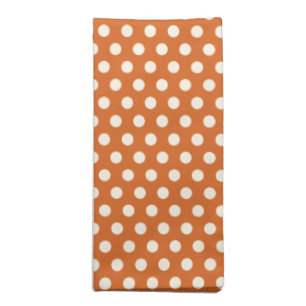 Autumn Red and White Polka Dot Cloth Napkin