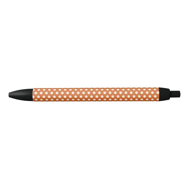 Autumn Red and White Polka Dot Pen (Front)