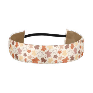 Autumn red brown maple leaves thanksgiving athletic headband