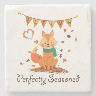Autumn, Red Fox Wildlife Animal Autumn - Fall Stone Coaster