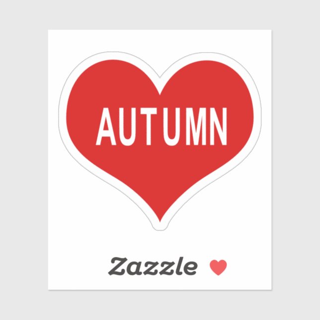AUTUMN Red Love Heart Vinyl Sticker (Sheet)