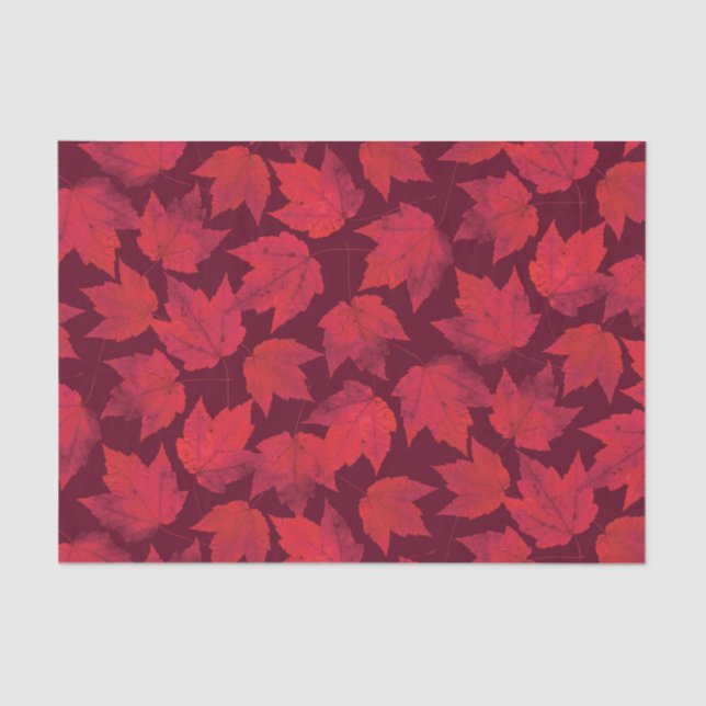 Autumn Red Maple Leaves Tissue Paper (Front)