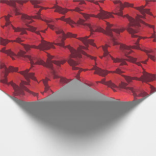 Autumn Red Maple Leaves Wrapping Paper